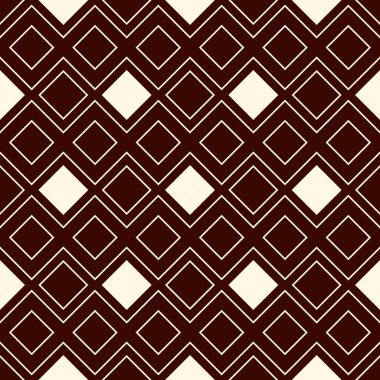 Geometrik şekilli hatsız desen. Tekrarlanan elmas süsleme arkaplanı.