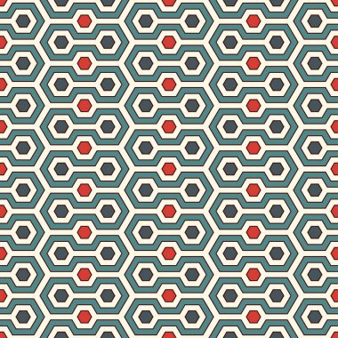 Bal peteği arka planı. Mavi renkler tekrarlanan altıgen kiremit duvar kağıdı. Klasik geometrik süslemeli kusursuz desen.