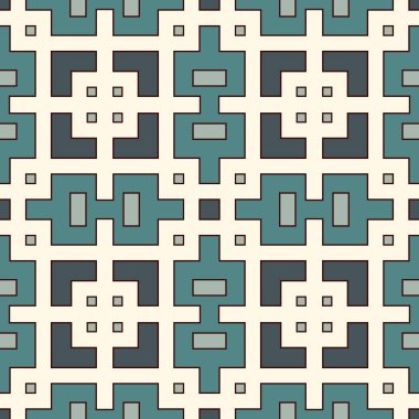 Tekrarlanan geometrik formlar ile mavi seamless modeli. Süs arka plan. Etnik ve kabile motifleri.