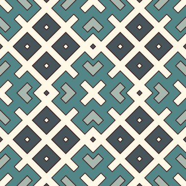 Tekrarlanan geometrik formlar ile mavi seamless modeli. Süs arka plan. Etnik ve kabile motifleri.