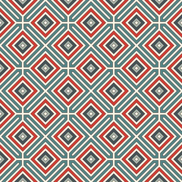 Wiederholte Diamanten Hintergrund. geometrisches Motiv. nahtloses Oberflächenmuster-Design mit Rautenornament in Retrofarben. — Stockvektor