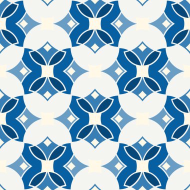 Çiçek mozaik fayans süsü. Etnik, kabile geçmişi. Süslü, pürüzsüz yüzey deseni. Tekrarlanan soyut çiçekler