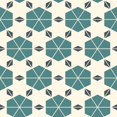 Mozaik model. Kaleyoskop süsü. Tekrarlanan geometrik şekiller, yıldız motifi. Kusursuz yüzey tasarımı. Etnik duvar kağıdı. Coğrafi soyut arkaplan. Dijital kağıt, tekstil baskısı. Vektör sanatı