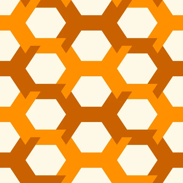 Padrão geométrico de favo de mel contemporâneo. Ornamento hexágono repetido. Mosaicos modernos. Impressão de superfície sem costura — Vetor de Stock