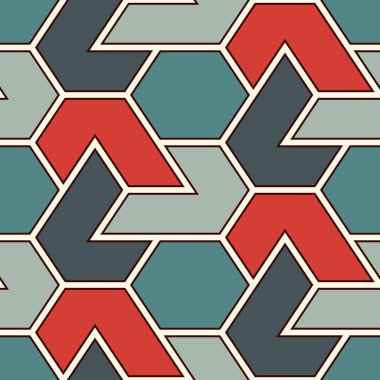 Çağdaş geometrik desen. Bulmaca süsü. Tekrarlanan interl