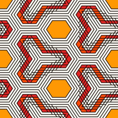 Çağdaş geometrik desen. Coğrafi süs. Tekrarlanan şekiller. 