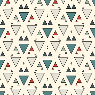 Etnik, kabilesel, pürüzsüz yüzey deseni. Amerikan yerlilerinin tarzı. Tekrarlanan geometrik şekiller motifi. Çağdaş soyut duvar kağıdı. Boho şık dijital kağıt, tekstil baskısı. Vektör sanatı