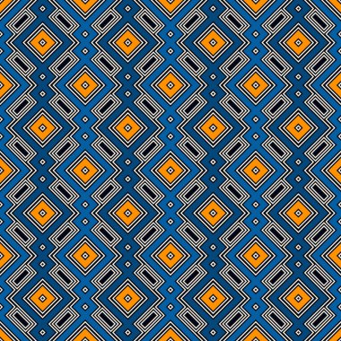 Etnik, kabilesel, pürüzsüz yüzey deseni. Tekrarlanan elmaslar ve eşkenar dörtgen motifler. Halkın geçmişi. Folklorik duvar kağıdı. Geometrik süs. Coğrafi dijital kağıt, tekstil baskısı. Vektör sanatı