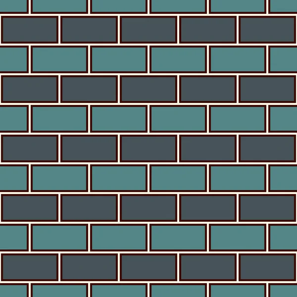 Brick wall abstract background. Blue colors seamless pattern with classic geometric ornament. Bricks motif. — Stock Vector