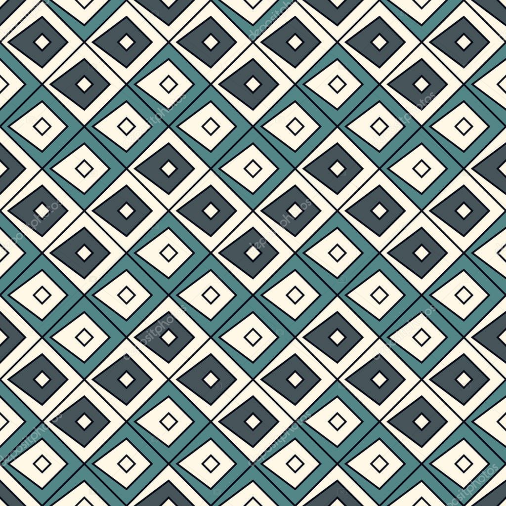 Scales seamless surface pattern. Ethnic, tribal wallpaper. Rhombuses, diamonds motifs. Ornamental abstract background