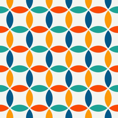 Daireler çakışan canlı arka plan. Yaprakları motif. Klasik geometrik süsleme ile Seamless Modeli