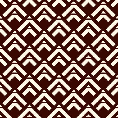 Oklar, pullar, pürüzsüz desen. Etnik, kabile baskısı. Squama, semboller. Tekrarlanan ok başı, üçgen şekilli arka plan. Amerikan yerlilerinin dekoratif duvar kağıtları. Vektör soyut dijital kağıt