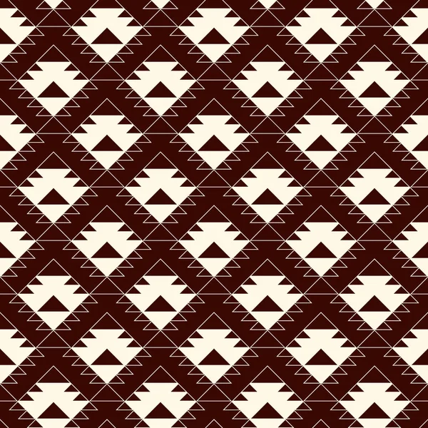 民族的 部族的なシームレスなパターン ネイティブアメリカの刺繍繊維スタイルの表面プリント ボホールシックな装飾 三角形の幾何学的背景を繰り返す モザイク壁紙 ベクトル抽象 — ストックベクタ
