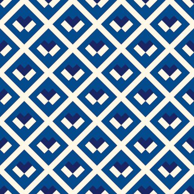 Elmas şebeke kusursuz desen. Etnik, kabilenin yüzey izleri. Geometrik süs. Tekrarlanan eşkenar dörtgen arka plan. Süslü duvar kâğıdı. Coğrafi vektör soyut çizimi