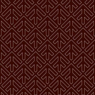 Oklar, pullar, pürüzsüz desen. Etnik, kabile baskısı. Squama, semboller. Tekrarlanan ok başı, üçgen şekilli arka plan. Amerikan yerlilerinin dekoratif duvar kağıtları. Vektör soyut dijital kağıt