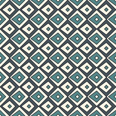 Terazili, pürüzsüz yüzey deseni. Etnik ve kabile motifleri. Tekrarlanan geometrik formlarla süslenmiş soyut bir arkaplan. Dijital kağıt, tekstil baskısı, sayfa doldurma. Vektör sanatı