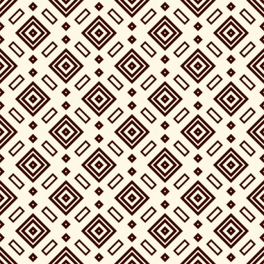 Etnik, kabilesel, pürüzsüz yüzey deseni. Tekrarlanan elmaslar ve eşkenar dörtgen motifler. Halkın geçmişi. Folklorik duvar kağıdı. Geometrik süs. Coğrafi dijital kağıt, tekstil baskısı. Vektör sanatı