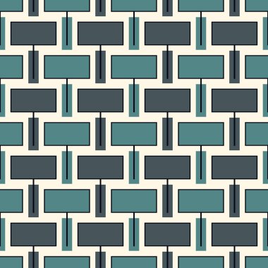 Çağdaş geometrik desen. Tekrarlanan dikdörtgen motifi. Stilize tuğla duvar süsü. Modern soyut arka plan. Kusursuz yüzey tasarımı. Geo duvar kağıdı. Dijital kağıt, tekstil baskısı. Vektör sanatı