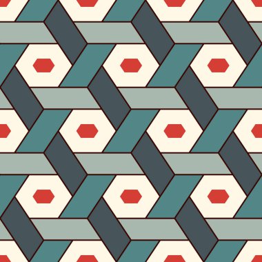 Çağdaş bal peteği geometrik deseni. Tekrarlanan altıgen süsü. Modern mozaik fayansların arka planı. Kusursuz yüzey soyut tasarımı. Geo duvar kağıdı. Dijital kağıt, tekstil baskısı. Vektör illüstrasyonu