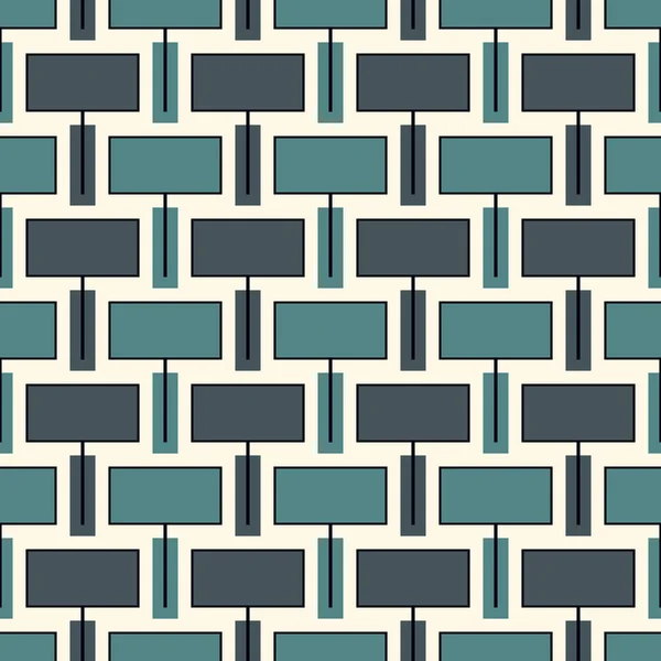 Zeitgenössische Geometrische Muster Wiederholte Rechtecke Als Motiv Stilisiertes Wandornament Aus — Stockvektor