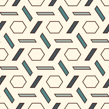 Çağdaş bal peteği geometrik deseni. Tekrarlanan altıgen süsü. Modern mozaik fayansların arka planı. Kusursuz yüzey soyut tasarımı. Geo duvar kağıdı. Dijital kağıt, tekstil baskısı. Vektör illüstrasyonu