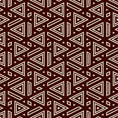 Çağdaş geometrik desen. Tekrarlanan üçgen motifi. Modern jeo soyut arkaplan. Kusursuz yüzey tasarımı. Süslü duvar kağıdı. Dijital kağıt, tekstil baskısı. Vektör illüstrasyonu