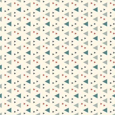 Çağdaş geometrik desen. Tekrarlanan üçgen süslemesi. Modern jeo soyut arkaplan. Kusursuz yüzey tasarımı. Minimalist duvar kağıdı. Basit dijital kağıt, tekstil baskısı. Vektör illüstrasyonu