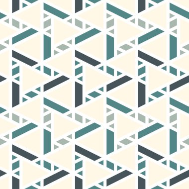 Çağdaş geometrik desen. Tekrarlanan üçgen motifi. Modern jeo soyut arkaplan. Kusursuz yüzey tasarımı. Süslü mozaik duvar kağıdı. Dijital kağıt, tekstil baskısı. Vektör illüstrasyonu