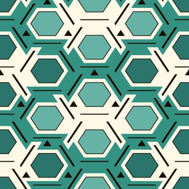 Çağdaş bal peteği geometrik deseni. Tekrarlanan altıgen süsü. Modern mozaik fayansların arka planı. Kusursuz yüzey soyut tasarımı. Geo duvar kağıdı. Dijital kağıt, tekstil baskısı. Vektör illüstrasyonu