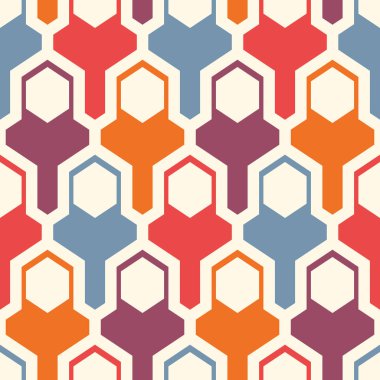 Çağdaş geometrik desen. Bulmaca süsü. Birbirine kenetlenmiş sayılar. Modern mozaik arka plan. Kusursuz yüzey soyut tasarımı. Geo duvar kağıdı. Dijital kağıt, tekstil baskısı. Vektör sanatı