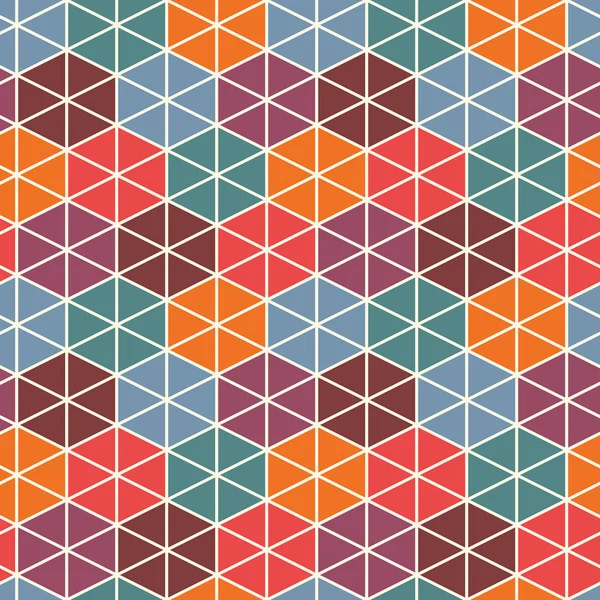 Patrón Rejilla Contemporáneo Figuras Geométricas Repetidas Ornamento Triángulos Hexagones Motivo — Vector de stock