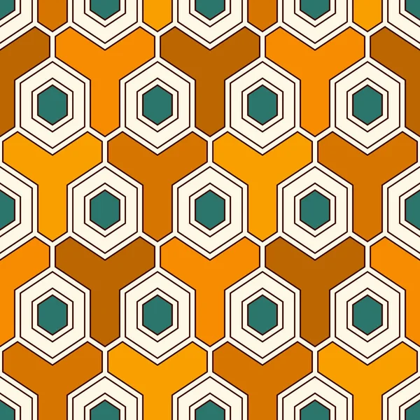 Modello Geometrico Contemporaneo Nido Ape Ornamento Esagonale Ripetuto Moderno Mosaico — Vettoriale Stock
