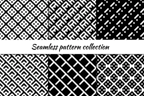 Colección Patrones Sin Costuras Conjunto Fondos Geométricos Kit Impresión Mínima — Vector de stock