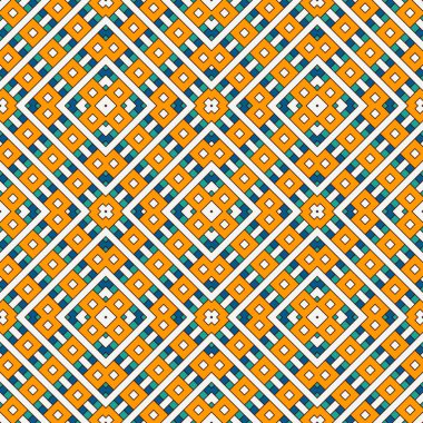 Dikdörtgenler ve kareler üst üste biniyor. Tekrarlanan geometrik şekilli kusursuz desen tasarımı. Çağdaş doğrusal süs. Dijital kağıt, tekstil baskısı, sayfa doldurma. Vektör sanatı
