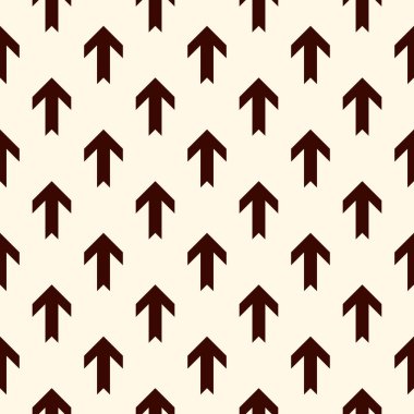 Birbirine kenetlenmiş okları olan basit bir modern baskı. Tekrarlanan işaretlerle çağdaş soyut arkaplan. Geometrik şekilli kusursuz desen. Yaratıcı Wallaper. Minimalist dijital kağıt. Vektör sanatı