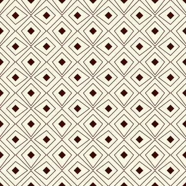 Geometrik şekilli hatsız desen. Etnik duvar kağıdı. Tekrarlanan eşkenar dörtgenler, süslemeli soyut arka plan. Poligon motifi. Dijital kağıt, tekstil baskısı, sayfa doldurma. Vektör sanatı