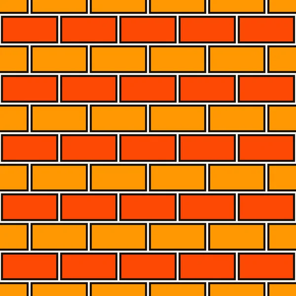 Parede Tijolo Fundo Abstrato Cores Laranja Padrão Sem Costura Com — Vetor de Stock