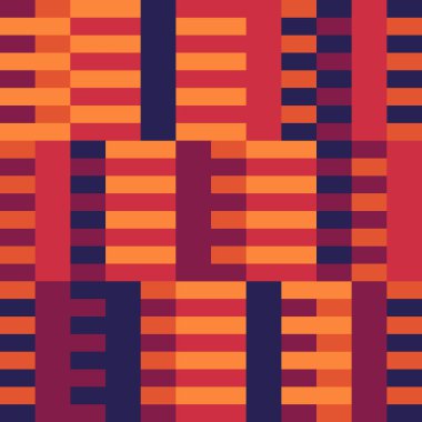 Geometrik dikişsiz desen. Bauhaus tarzı arka plan. Modüler ızgara baskısı. Düz çizgi, çizgi, çizgi, çizgi, dikdörtgen, süs. Moda çağdaş jeo duvar kağıdı. Modern soyut vektör tasarımı