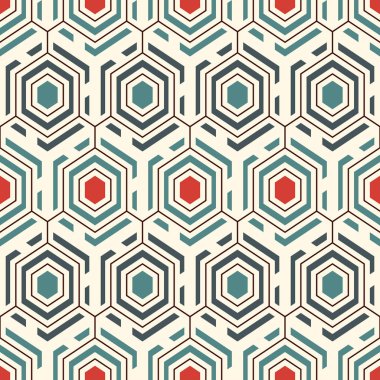 Çağdaş bal peteği geometrik deseni. Tekrarlanan altıgen süsü. Modern mozaik arka plan. Kusursuz yüzey soyut tasarımı. Geo duvar kağıdı. Dijital kağıt, tekstil baskısı. Vektör sanatı