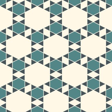 Mozaik model. Kaleyoskop süsü. Tekrarlanan geometrik şekiller, yıldız motifi. Kusursuz yüzey tasarımı. Etnik duvar kağıdı. Coğrafi soyut arkaplan. Dijital kağıt, tekstil baskısı. Vektör sanatı