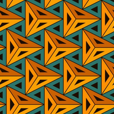 Çağdaş geometrik desen. Tekrarlanan üçgen süslemesi. Modern soyut arka plan. Kusursuz yüzey tasarımı. Geo duvar kağıdı. Dijital kağıt, tekstil baskısı. Vektör illüstrasyonu