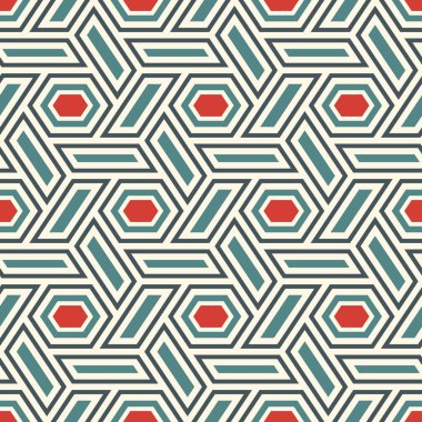 Çağdaş bal peteği geometrik deseni. Tekrarlanan altıgen süsü. Modern mozaik fayansların arka planı. Kusursuz yüzey soyut tasarımı. Geo duvar kağıdı. Dijital kağıt, tekstil baskısı. Vektör illüstrasyonu