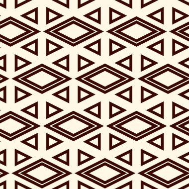 Etnik, kabilesel, pürüzsüz yüzey deseni. Amerikan yerlilerinin tarzı. Tekrarlanan elmas, üçgen süsü. Geometrik şekiller motifi. Boho şık dijital kağıt, tekstil baskısı. Modern jeo duvar kağıdı.