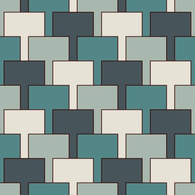 Çağdaş geometrik desen. Tekrarlanan çokgenler, dikdörtgenler motifi. Basit bir süs. Modern soyut arka plan. Kusursuz yüzey tasarımı. Geo duvar kağıdı. Dijital kağıt, tekstil baskısı. Vektör sanatı