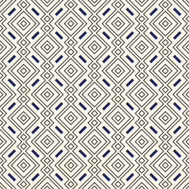 Etnik, kabilesel, pürüzsüz yüzey deseni. Tekrarlanan elmaslar ve eşkenar dörtgen motifler. Halkın geçmişi. Folklorik duvar kağıdı. Geometrik süs. Coğrafi dijital kağıt, tekstil baskısı. Vektör sanatı