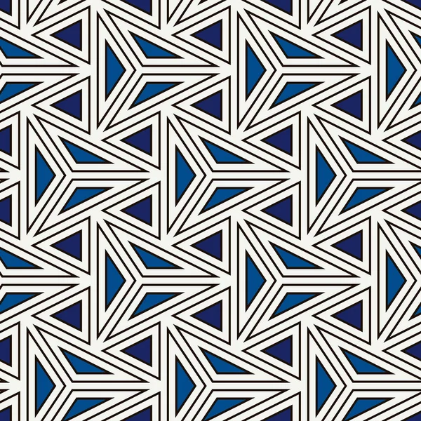 Samtida Geometriskt Mönster Upprepade Trianglar Linjer Art Deco Stil Prydnad — Stock vektor
