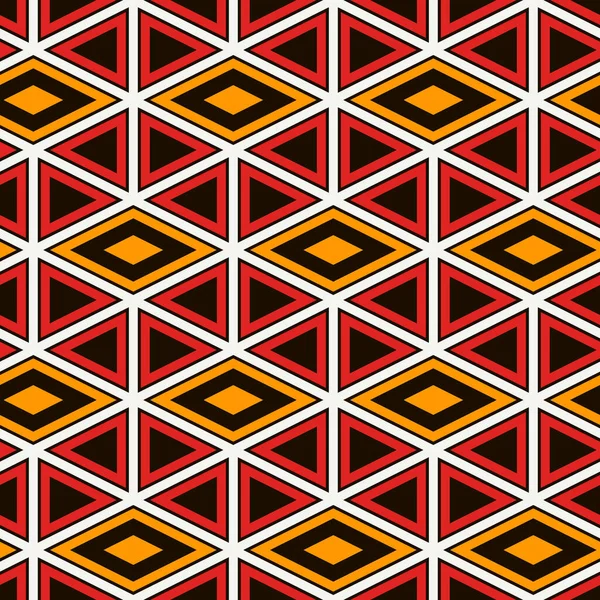 민족적 부족적 표면적 아메리카 원주민 스타일의 반복되는 다이아몬드 삼각형 기하학적 — 스톡 벡터