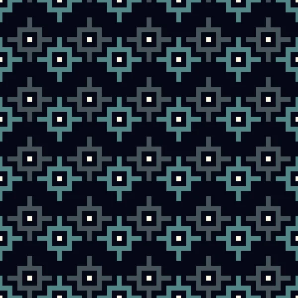 Chakana Inca Crosses Seamless Pattern Ethnic Embroidery Style Surface Print — Stock Vector