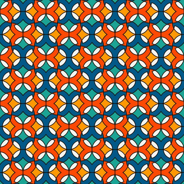 Ornamento Mosaico Azulejos Florales Étnico Antecedentes Tribales Patrón Superficie Sin — Vector de stock