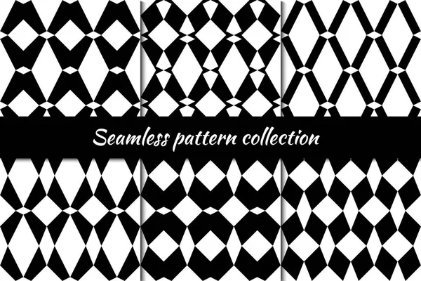 Rhombuses Diamonds Lozenges Tiles Seamless Patterns Collection Folk Print Ethnic — Stock Vector